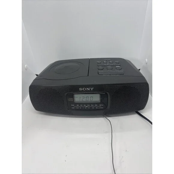Sony ICF-CD820 CD Alarm Clock-AM/ FM-Corded-1998-CD Wake Up Alarm-Tested/Works