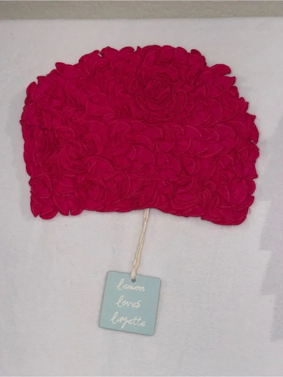 Lemon Loves Layette Hot Pink Rosette Beanie Hat 3 - 6 Months Boutique Baby NWT