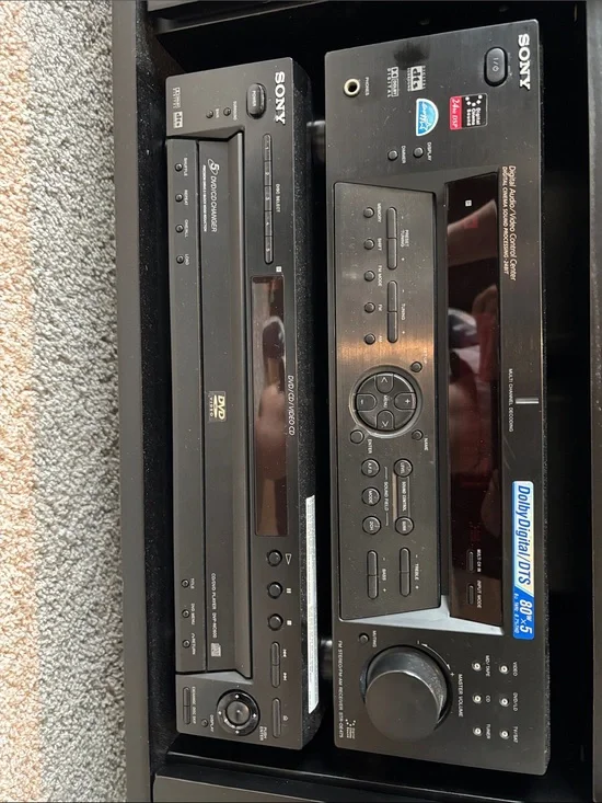 SONY Surround Sound Receiver 5 CD Changer Three Cambridge Sound works speakers
