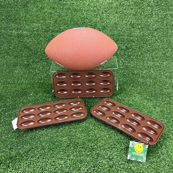 Mini Football Ice Cube Trays - 12 Molds Total 1
