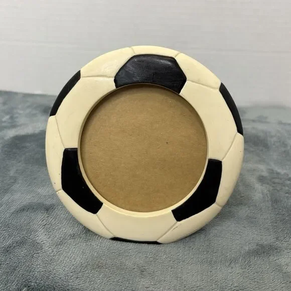 Soccer Ball 4x4 Photo Frame Ceramic Free Standing Sports
