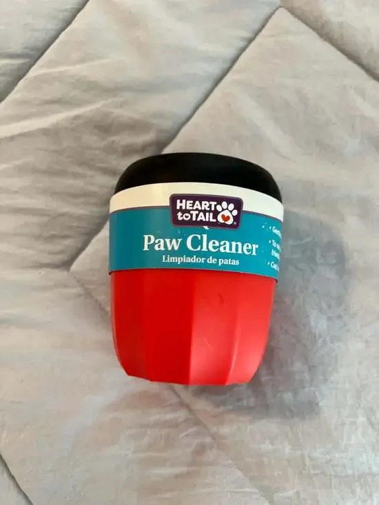 Heart to Tail Portable Dog Paw Cleaner with Silicone Bristles - Red and Black
