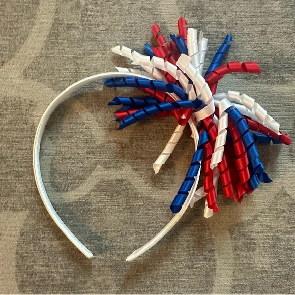 Red white & blue girls hairband