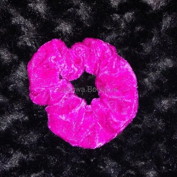 Bright Fuschia Velvet Scrunchie  (kids) SC2946  Handmade NWT Boutique