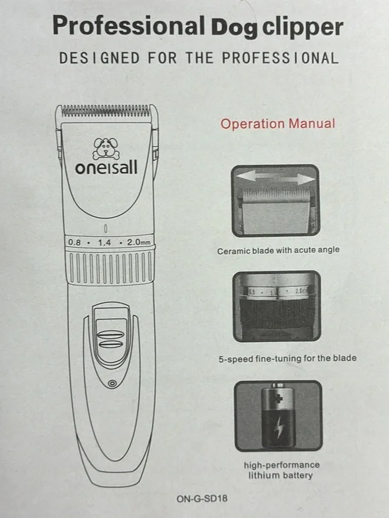 Professional Dog Clipper - White