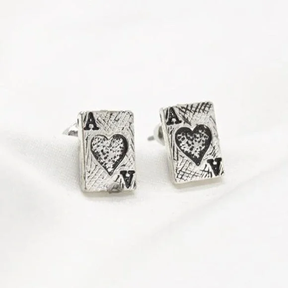 Playing Card Ace Stud Earrings