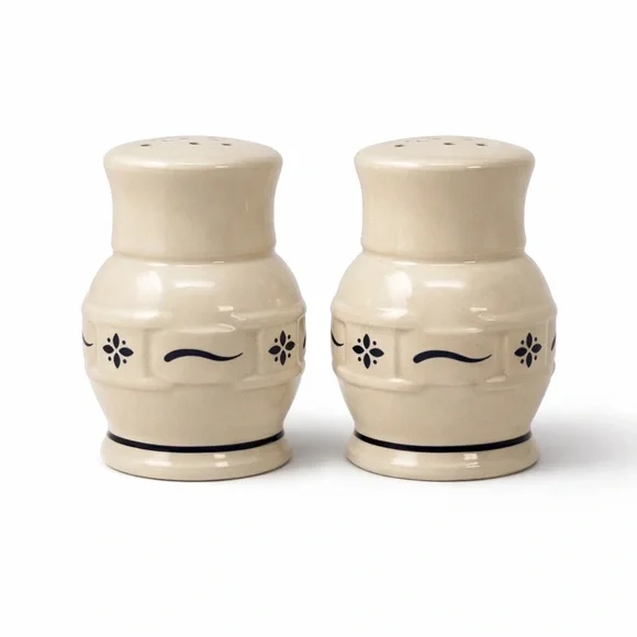 Longaberger Woven Traditions Classic Blue Cottagecore Salt & Pepper Shakers