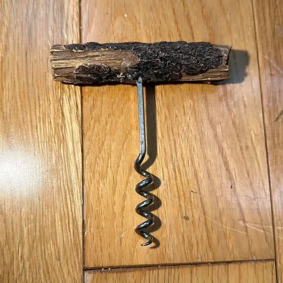 Unique faux wood branch cork screw drink accessory opener wine