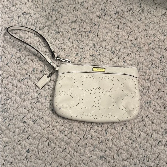 Coach Perforated Leather Wristlet