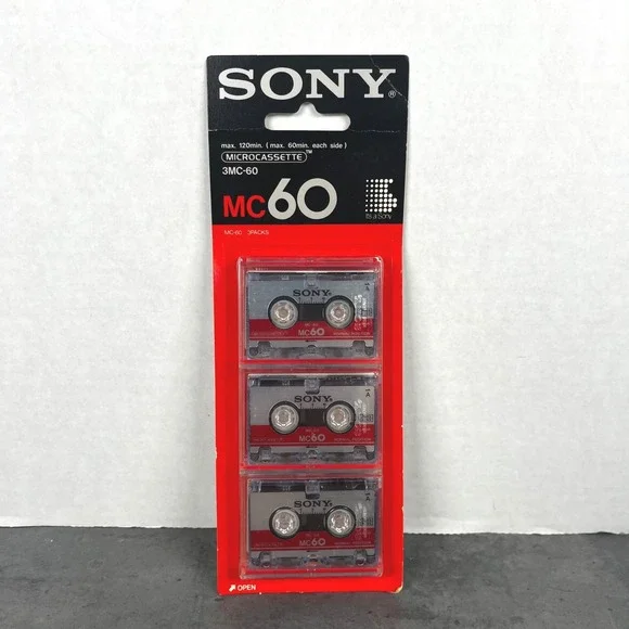 Sony MC-60 Microcassette 60 Minute Normal Position‎ 3-Pack 3MC-60 Made in Japan