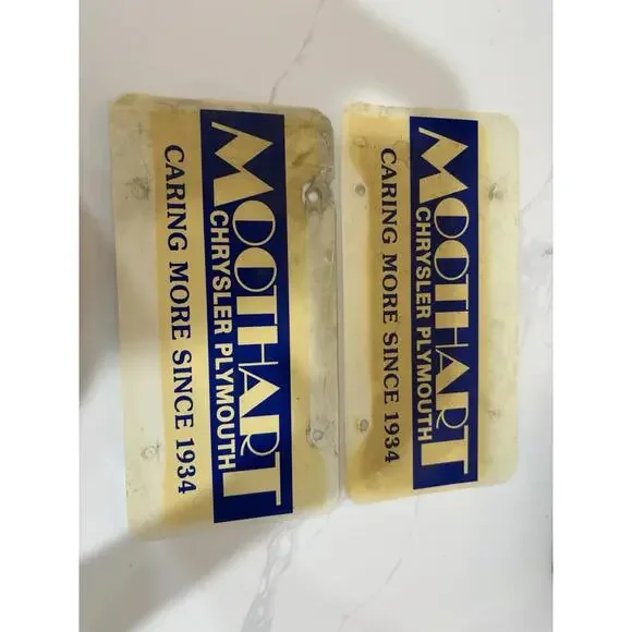 Vintage Moothart Chrysler‎ Plymouth License Plate Inserts (Set of 2)