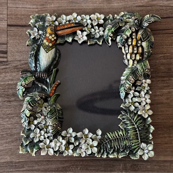 gem embellished tucan tropical picture frame