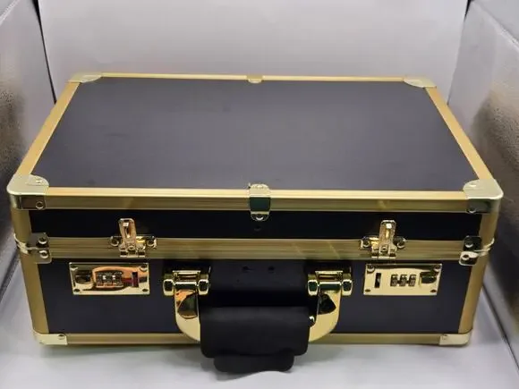 Professional Barber Tool Carrying Case Organizer w/ Locks – Black/Gold