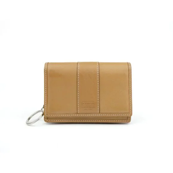 Coach‎ Tan Leather Key Holder Wallet