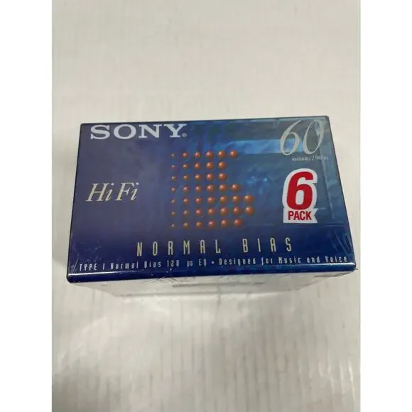 Sony 6-Pack 60min Cassette Tapes‎ Hi-Fi Normal Bias