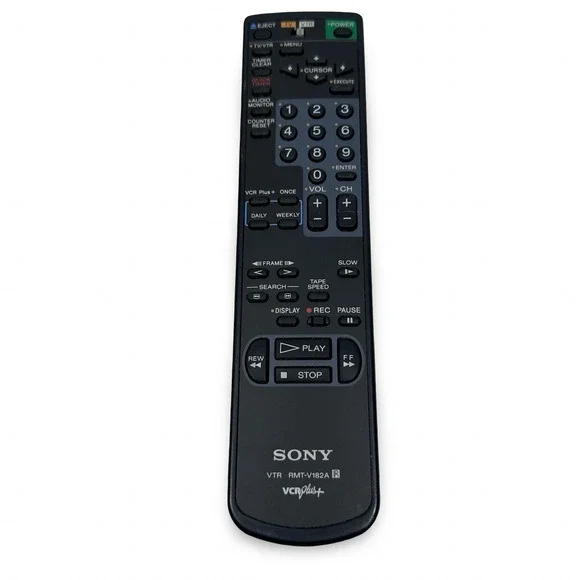 Sony RMT-V182A VTR VCR Plus+ Remote Control Black Genuine OEM Replacement