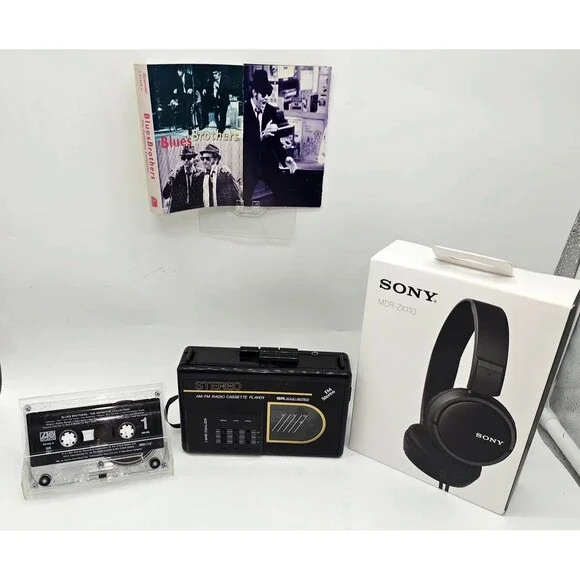 Sears Vintage Radio Cassette Player Bundle - Blues Brothers & NEW Sony...