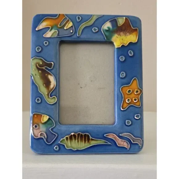 Ceramic Ocean-Themed Photo Frame