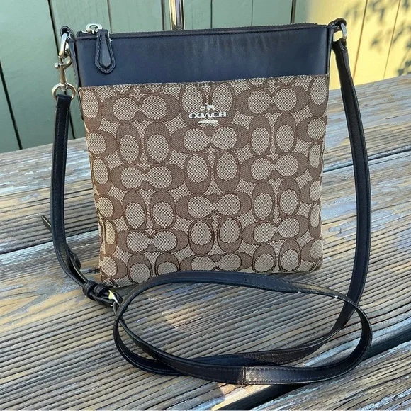 Coach Signature Canvas North South Swingpack Crossbody Bag