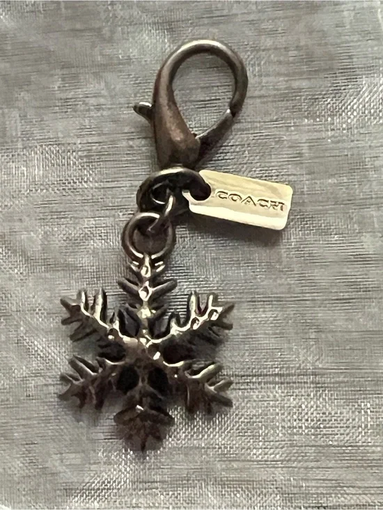 Coach Gun-Metal Style Snowflake Charm