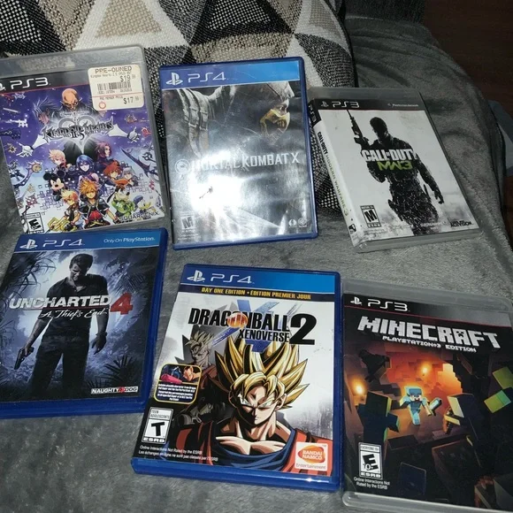 Sony PS4 Game Lot with Blue Cases Featuring Dragon Ball Xenoverse 2