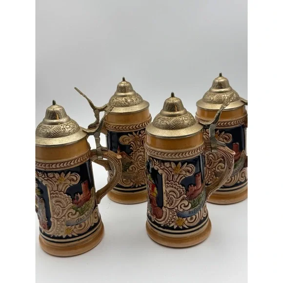 Vintage‎ Ceramic Salt and Pepper Shakers Hand Painted Floral Germany Italy MCM