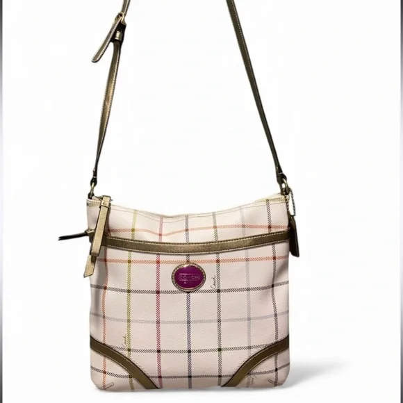 Coach Peyton Tattersall Plaid Crossbody Bag