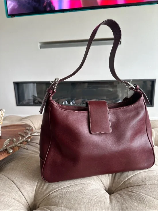 Coach Burgundy Leather Shoulder Bag
