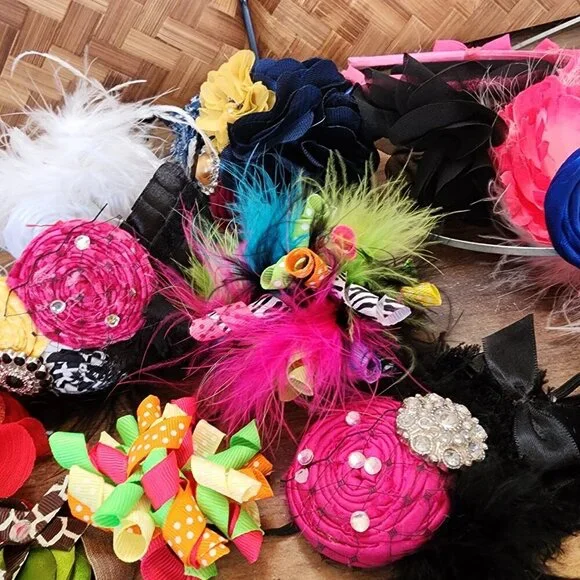 Lot of 14‎ Boutique Handmade Headbands Clips Barrettes Necklace Dress Up Props