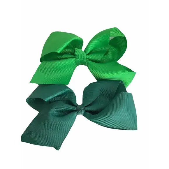 BUNDLE Girl’s Lot of 2 Teal Green Hair Bow Clips NEW