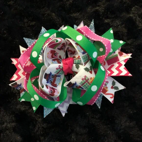 Owls & Presents Boutique Deluxe Bow  HANDCRAFTED    -kids-