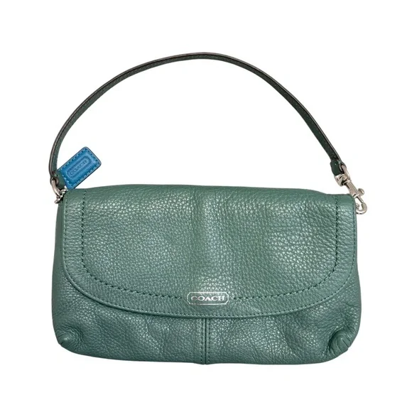 Coach green pebbled leather mini bag