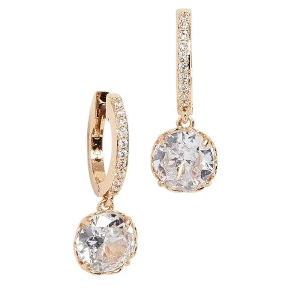 Kate Spade That Sparkle Pave Huggies Earrings in Gold