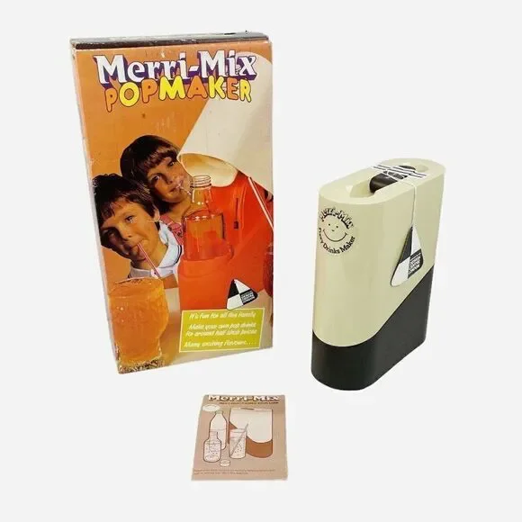 RARE Vintage 1980s Merri-Mix Pop Maker Original Box *READ* Soda England Ad Bar