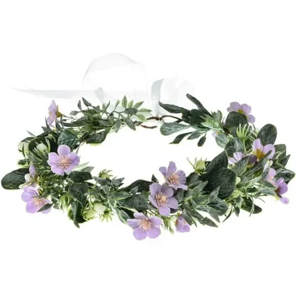 NEW Floral Crown Garland Headpiece Flower Girl Eucalyptus Halo Wedding Photo