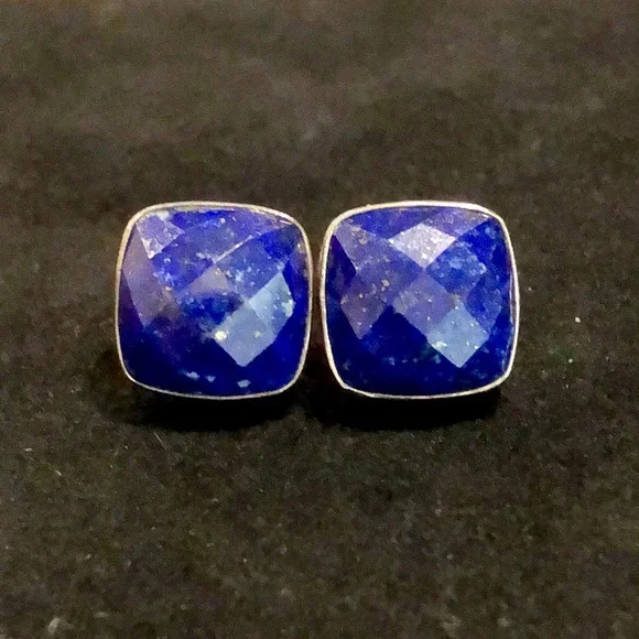 JAY KING DTR Desert Trading Lapis Lazuli Faceted Sterling Silver Earrings NIB