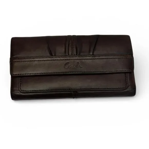 Coach SoHo Brown Burnished Leather Long Wallet