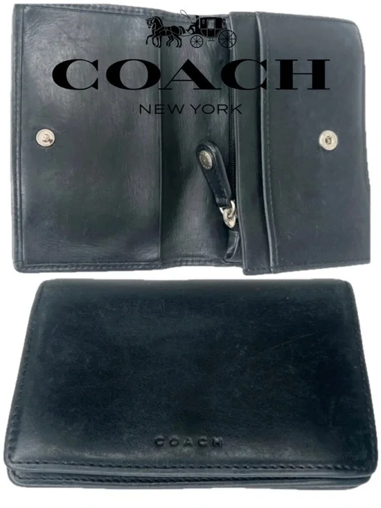 Coach Vintage Small Black Leather Wallet