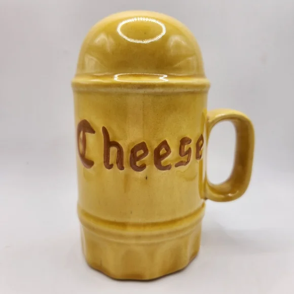 Vintage Yellow Ceramic Pottery Cheese Shaker