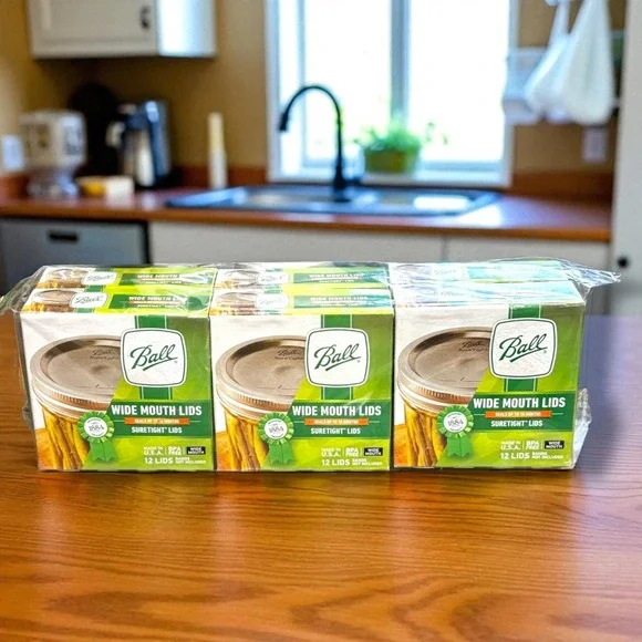 Ball Wide Mouth Mason Jar Canning Lids Lot Of 6 boxes of 12 Lids each New