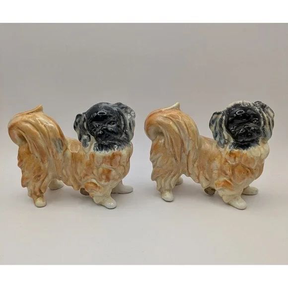 Vintage‎ Pekinese Dogs Salt And Pepper Shakers