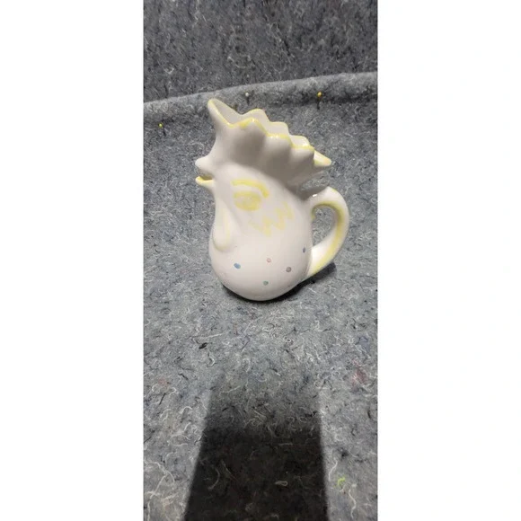 Rosanna Italy Vintage Farmhouse Chicken Pitcher Yellow Trim Utensil Crock