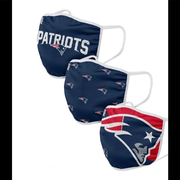 NFL New England Patriots Three Pack Face Masks