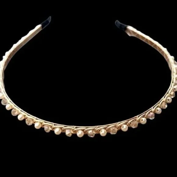 Sparkly Jeweled Headband with Pearls & Crystals for Teens or Kids
