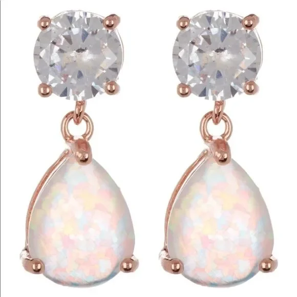 ADORNIA Pear Shaped Crystal Drop Earrings