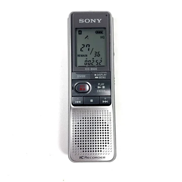 Sony ICD-B600 Mini Digital Voice Recorder Handheld Silver Tested Working