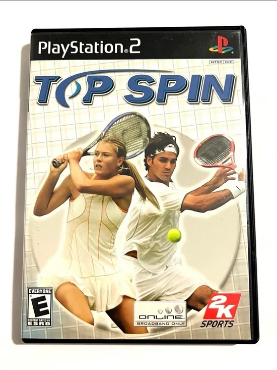 Top Spin (Sony PlayStation 2, PS2 2005) Black Label Complete & Tested