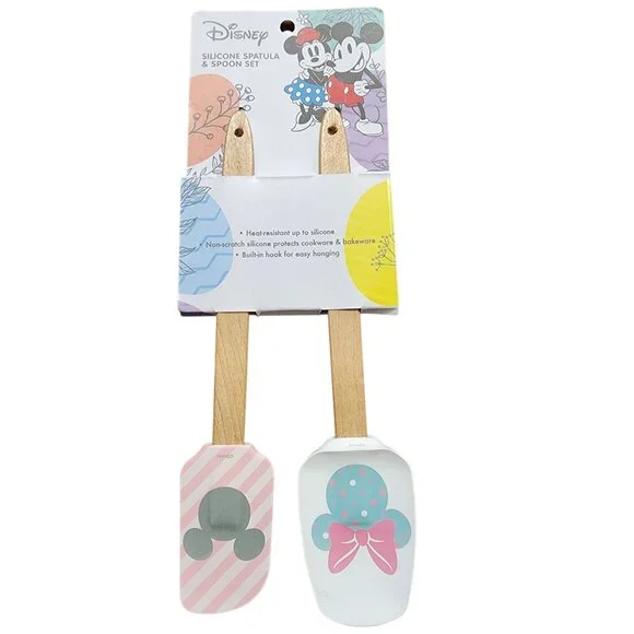 Minie Mickey Silicone Spatula & Spoon‎ Set Non-scratch Small