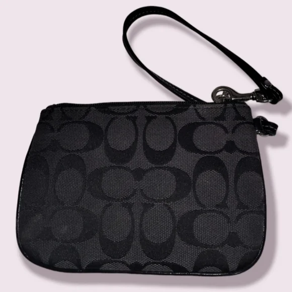 Vintage Coach Signature C Black Wristlet