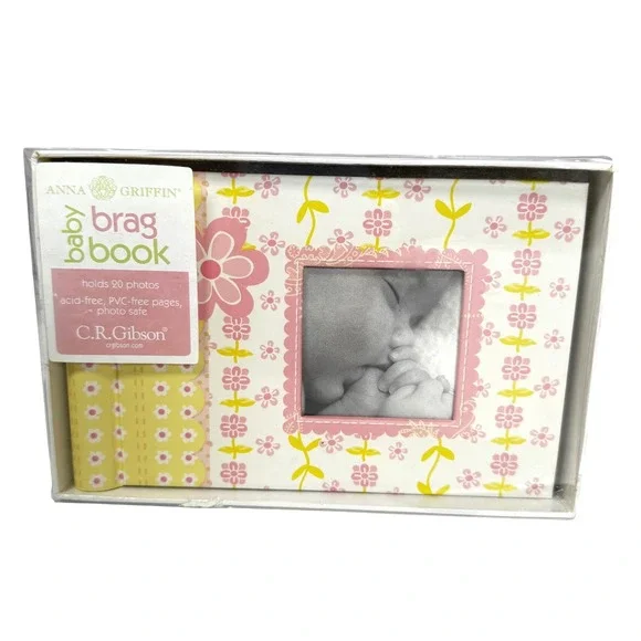 Anna Griffin C.R. Gibson Grandmas Brag Book Floral 20 4X6 Photo Album NOS Y2K